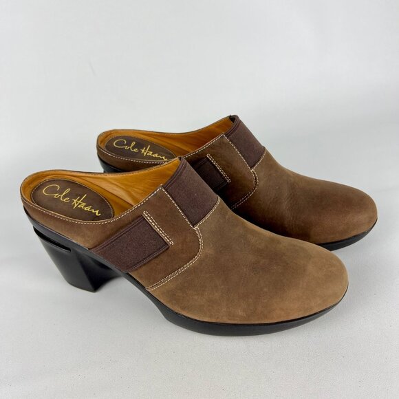 Cole Haan Womens Air Sara Mules Clogs Brown AirNike Wedge Comfort Shoes size 10 - Picture 1 of 16
